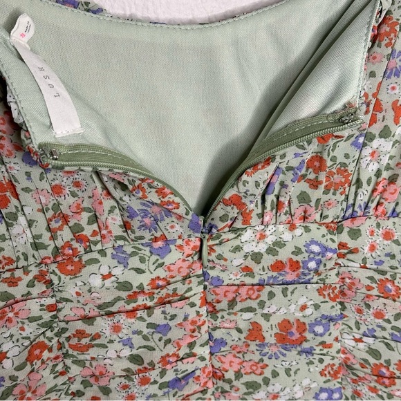 Lush Inez Sage Floral Ruched Mini Dress - Picture 5 of 8